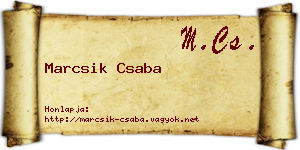 Marcsik Csaba névjegykártya