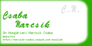 csaba marcsik business card